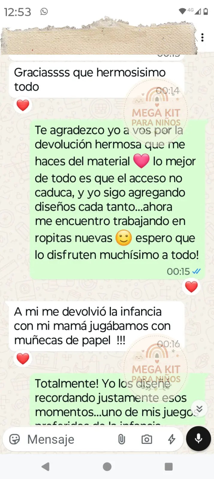 Mensaje real de familia usando imprimibles